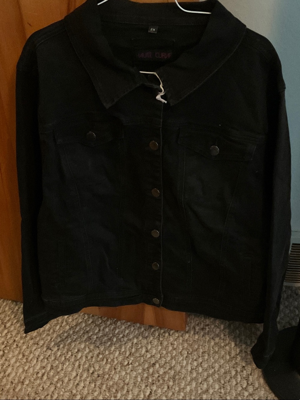 NWT Haute Curve Black Denim Jean Jacket